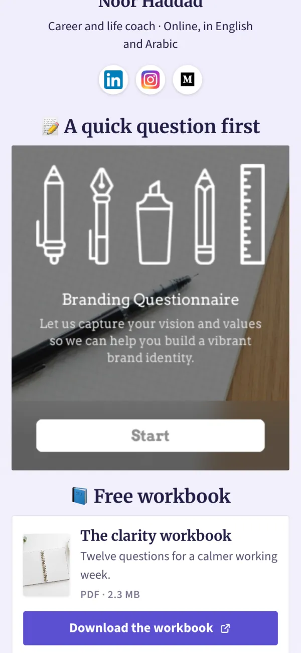 Your form, filled in on your page
