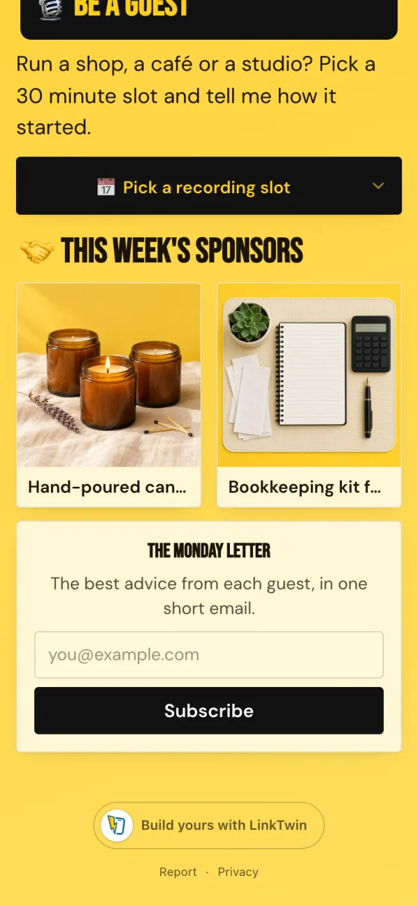 Several links side by side