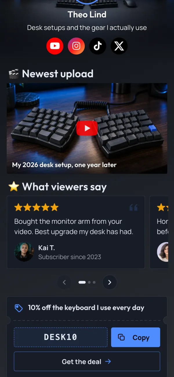 Your newest upload shows up on its own