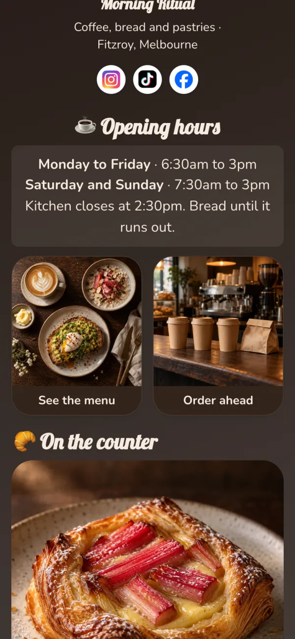 Opening hours, prices or a hello
