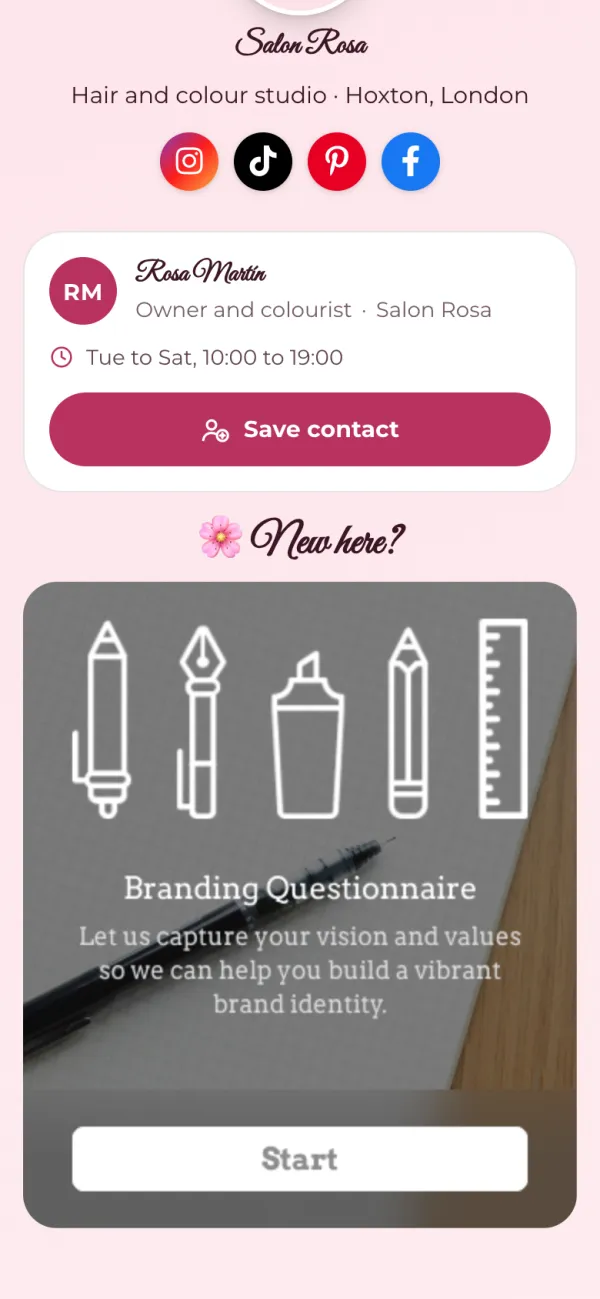 One tap saves you to their contacts