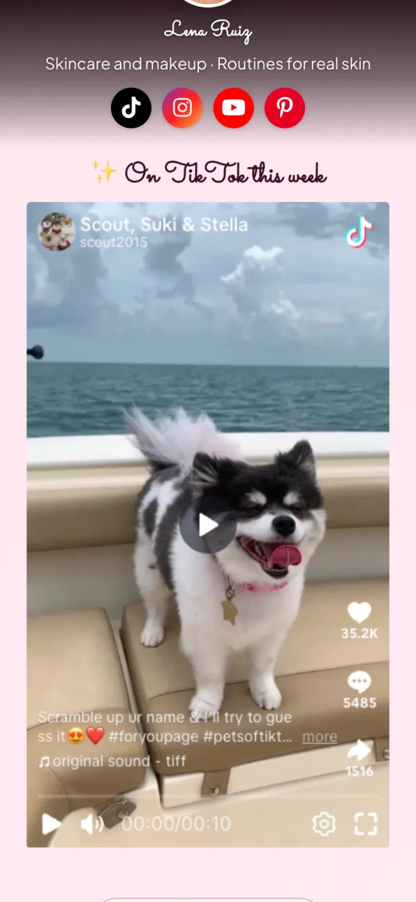 A TikTok plays right on your page
