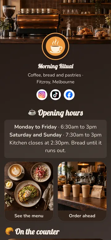 Modelo Corner Café